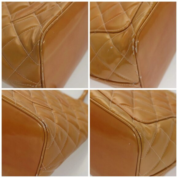 CHANEL Matelasse Reprint Tote Bag Patent leather Yellow Gold CC Auth 124110 - Picture 16 of 16